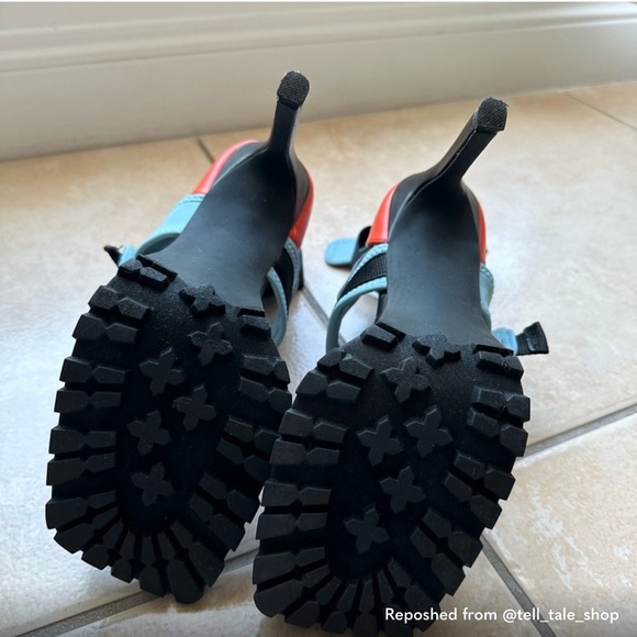 Steve Madden Vibing Sporty Stiletto Heel Shoes in Blue, Orange Black Size 8 EUC - Picture 15 of 16